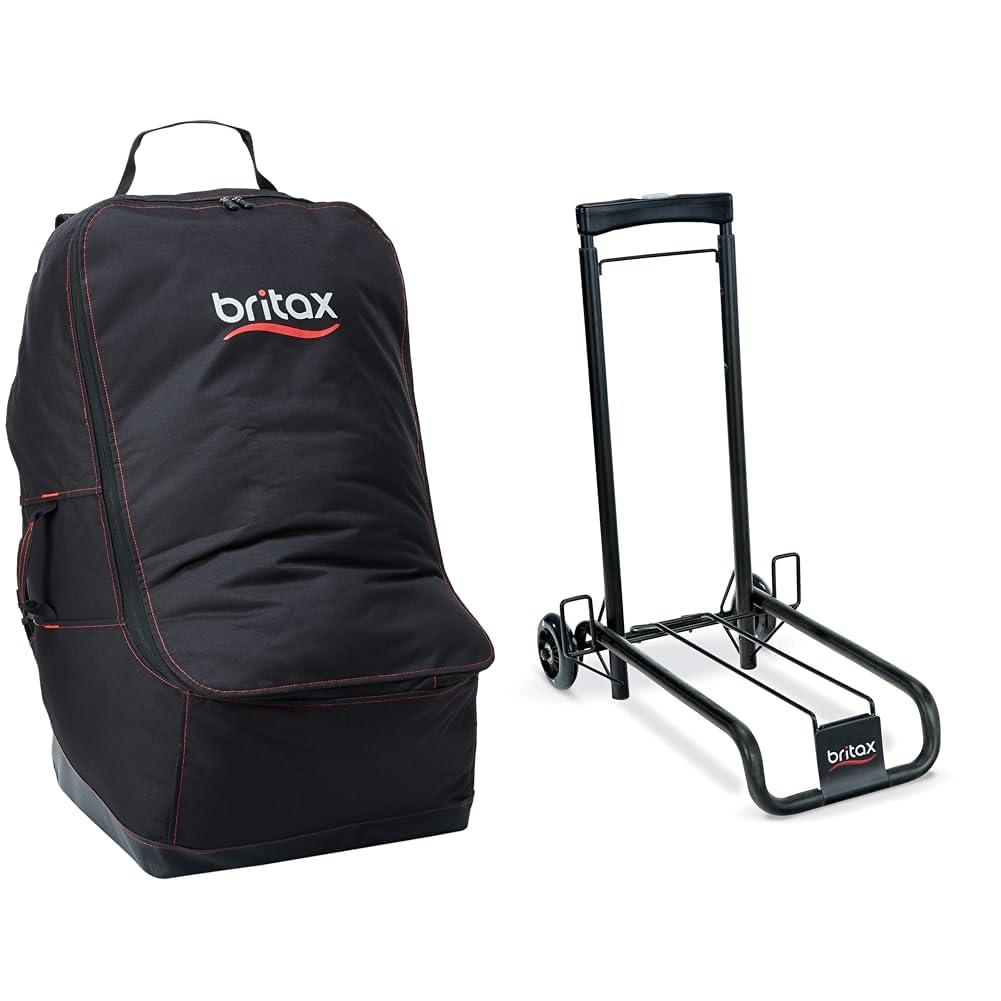 BRITAX Car Seat Travel Bag with Padded Backpack Straps | Water Resistant + Built-in Wheels & Car Seat Travel Cart