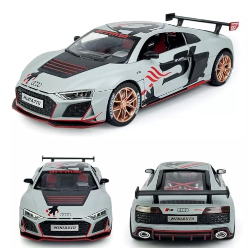 Image of Alokik Enterprise Compatible for 1:24 Audi R8 MTM Toy Car Model, Diecast Collectible Pull Back Model Car with Sound and Light, Toy Gift Vehicles for Adults Kids Boys Girls【Multicolor】