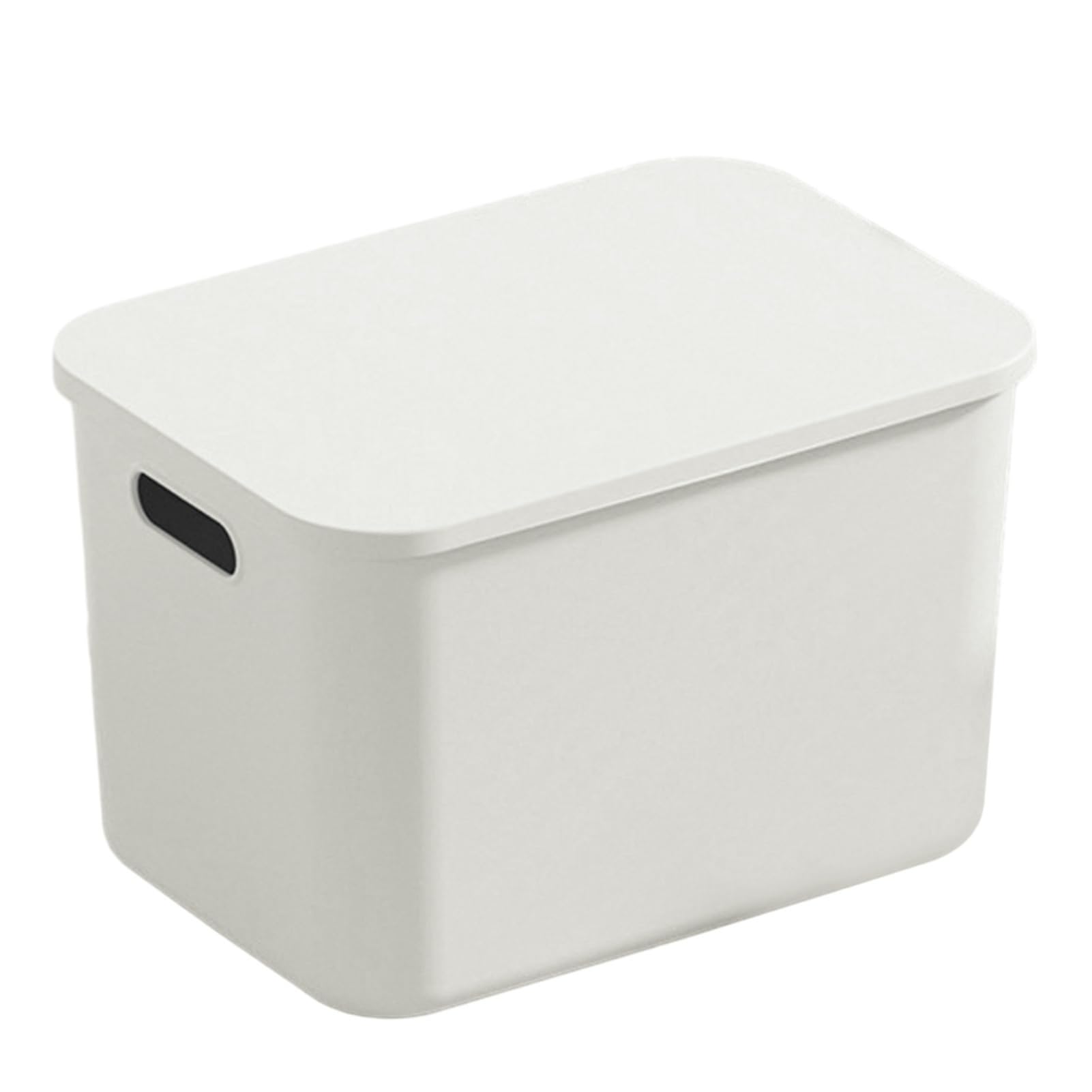 matumou Storage Box with Lid Handle Hole Large Capacity Stackable Makeup Toys Sundry Storage Basket Home Office Desktop Organization