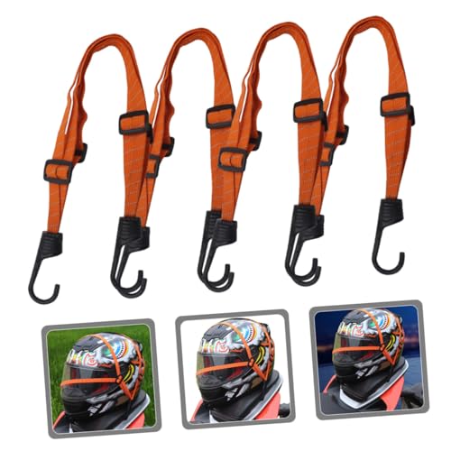 HOODANCOS 4個 摩托?用調節可能ナイロン紐ストラップ フック付き 荷物固定用 耐久性 バイク 自転車 電動車対応 荷台用荷締めベルト