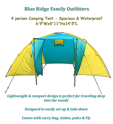 Carpa para camping para 4 personas espaciosa e impermeable miniatura 2