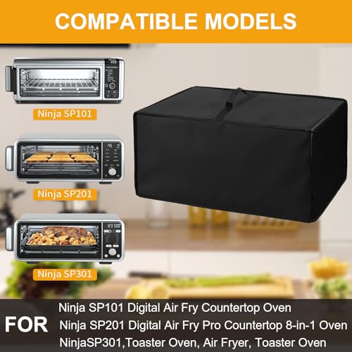 Image of Toaster Oven Air Fryer Cover, 20.5 inch*15.75 inch*8.27 inch, Heat-Resistant Waterproof Dust-proof Kitchen Appliance Covers Compatible with Ninja Foodi SP101 SP201 SP301