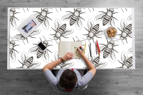 Sous-main de bureau motif abeille idéal à la maison pour un espace de travail ordonné