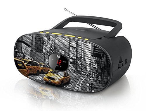 MD-205 NY Stereo UKW-Radio mit CD-Player (LED Display, Repeat, AUX-In, Teleskopantenne)