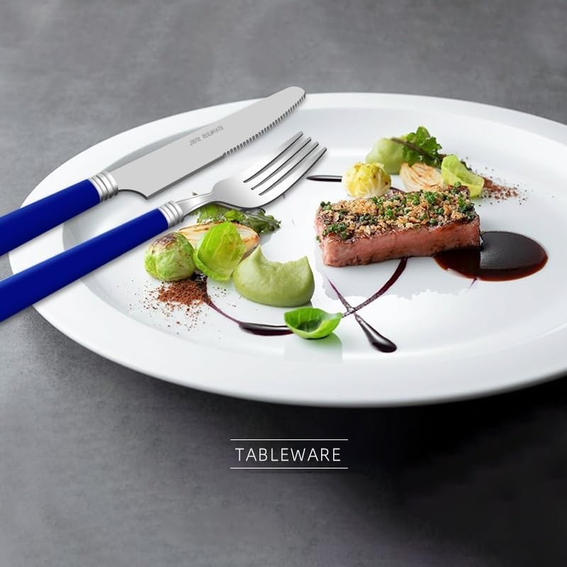 ファミリーホテル 5/20/30/40ピース ステンレススチール カトラリー ステーキナイフフォークスプーンセット 厚みのあるカトラ