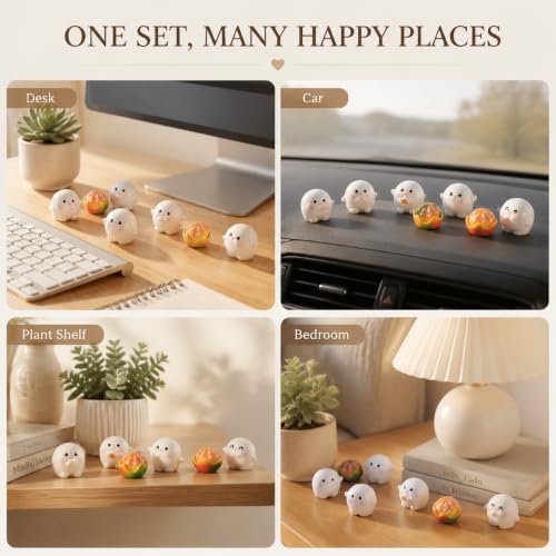 NODARKO 8Pcs Cute Ghost Figurines, Resin Desk Decor for Office & Shelf - image 3