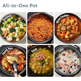 COSORI Rice Cooker, Slow Cooker & Steamer with Ceramic Coated Inner Pot and Fuzzy Logic, 50 Recipes,10 Cups, 5L Capacity, with 17 Functions, Warmer, Timer, Black