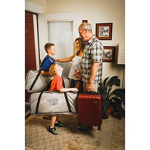 Disc-O-Bed Youth Kid-O-Bunk 62 X 28 Inch Portable Folding Bunked Double Camping Cot Bed With 2 Organizers And 2 Carry Bags, Navy Blue #TOP4