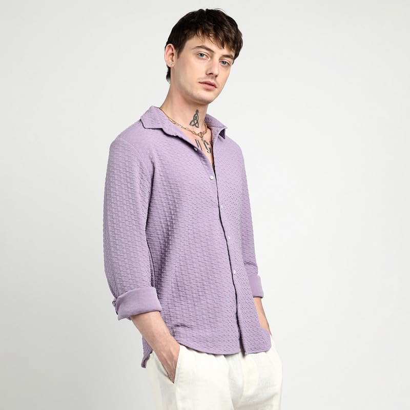 Image of CAHOOT Men'sTartan Plaid Shirt for Casual Wear | Spread Collar | Long Sleeve | Button Closure | Shirt Crafted with Comfort Fit for Everyday Wear