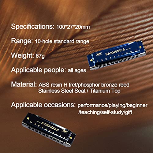 Osuter 2 Pièces Harmonica Diatonique,Harmonica en Do à 10 Trous avec Boîte Instrument de Musique Harmonica pour… - Les Beatles, Paul McCartney, John Lennon, RIngo Starr, George Harrison Osuter 2 Pièces Harmonica Diatonique,Harmonica en Do à 10 Trous avec Boîte Instrument de Musique Harmonica pour… – Image 3