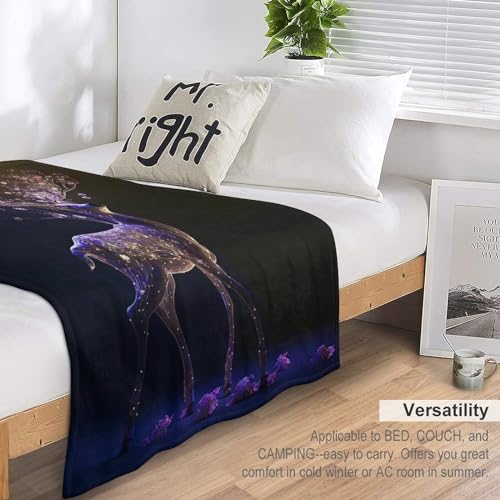 Couverture plaid cerf flanelle chaude et confortable pour lit - 7