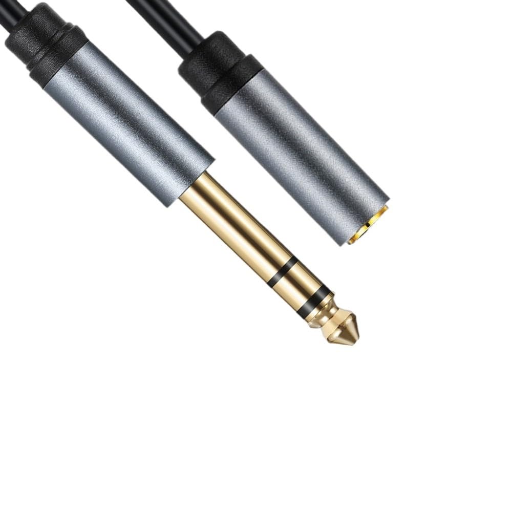 Adattatore per cuffie da 1/4 a 3,5 mm TRS 6,35 mm 1/4 maschio a 3,5 mm 1/8 femmina stereo Ja-ck cavo adattatore audio 6,5 mm (stereo, 300 cm)