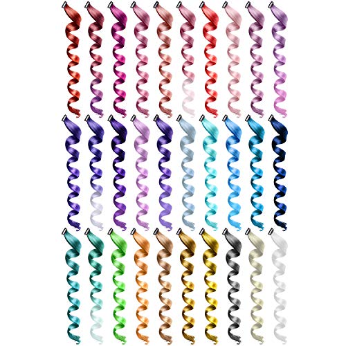 SOTOGO 30 Pieces Clip in Hair Extensions Colorful Curly Hair Extensions Hair Streak Party Highlights Hairpieces for Women Girls(30 Colors, 22 Inches)
