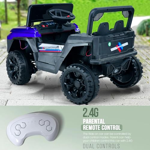 Image of Driving EV Cars for 1, 2, 3, 4, 5, 6 Years | Remote + Steering + Mobile App Control | Kids Jeeps (Entery Level Jeeps [2-6 Years]-XM1, Blue)