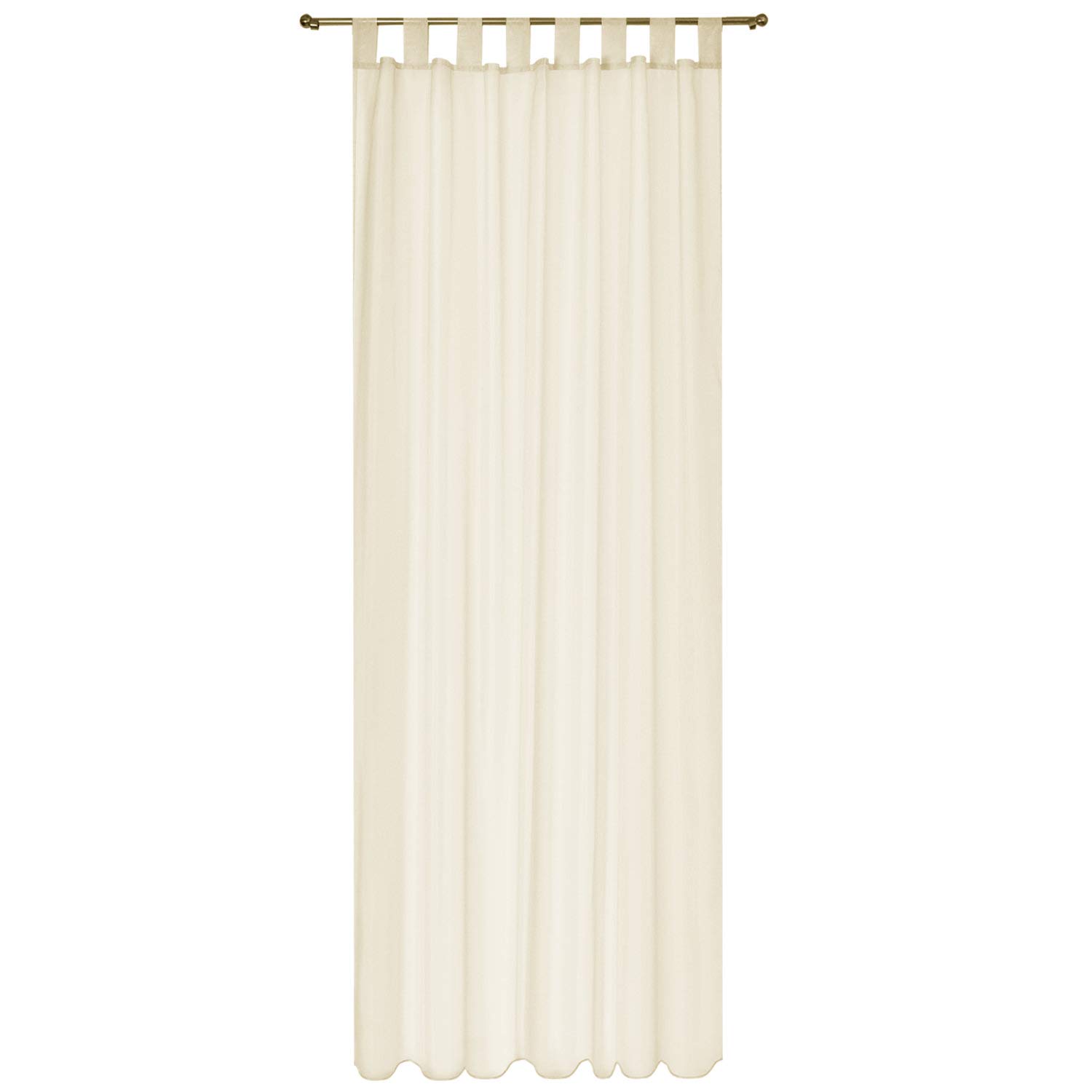 Megachest lucy Woven Voile Tab Top Curtain 2 Panels with ties (28 colors) (champagne, 56" wideX72 drop(W142cmXH183cm)) - Image 2
