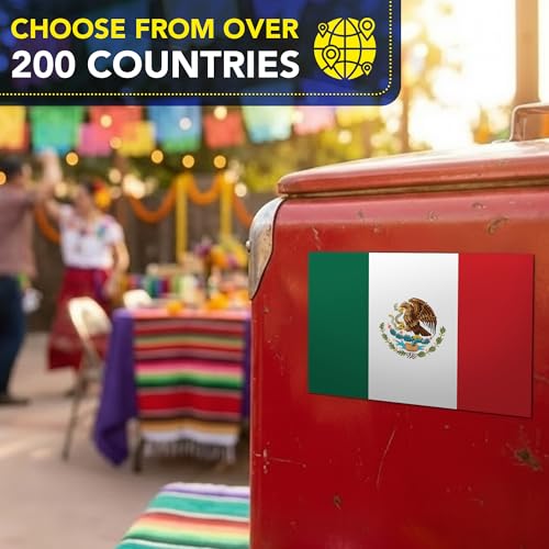 Image of Magnet Me Up Mexico Mexican Flag Car Magnet - 3x5 Inches - UV Printed Vinyl - Weatherproof, Durable Magnetic Decal - Patriotic Mexico Car Accessory - Fridge, Locker, Made in USA