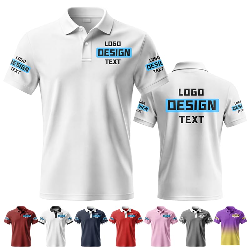 Custom Polo Shirts for Men Women Youth Design Your Own Golf Jersey Personalized Team Uniform Business Work Shirt