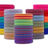 IVARYSS 50 Pcs Hair Ties for Women and Girls, Nordic Style Colorful Thick no Pull Ponytail Holders,