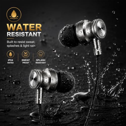 Kratos Tune V4 Type C Wired Earphones with Mic - Black Black with Grey - Image 3