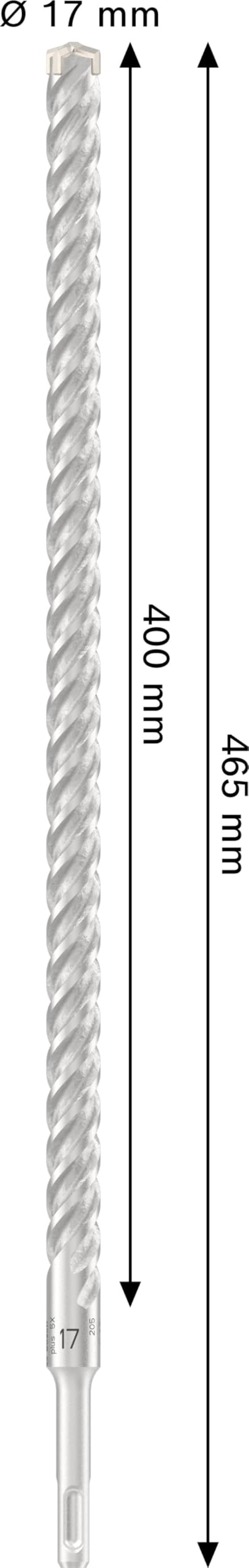 Bosch 1x Punta per martelli PRO SDS plus-5X (per Calcestruzzo armato, Calcestruzzo, Ø 17,00 mm, Professional Accessorio Martello perforatore)