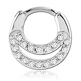 tabique de cristal cocina Piercing del tabique. INOKI - Aroua Clicker - Joyería para tabique de Acero - Cristal