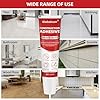Globalcom Heavy Duty Construction Adhesive, Tile and Stone Marble Granite Wood Floor Adhesive, Gap Filling and Waterproof - 5.3 oz White