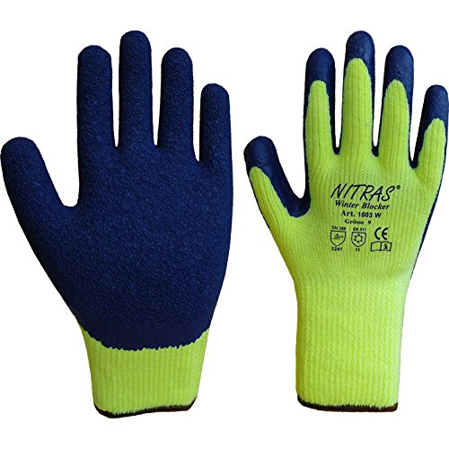 36 Paar NITRAS 1603W Winterhandschuh Winter Blocker, gelb/blau, Thermo , Gr.: 10