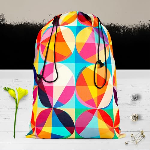 Image of ArtzFolio Geometric Ornament D5 | Reusable Sack Bag | Bag for Gym, Storage, Vegetable & Travel