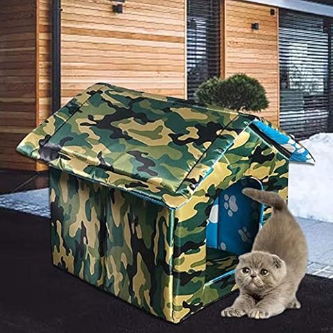 CHENSTAR Pet Houses For Outside Outdoor Portable Dog Bed Cat House, Thickened Cold And Waterproof, Rainproof Canvas Villa Tent, For Kittens, Dogs And Other Small Animals Cover