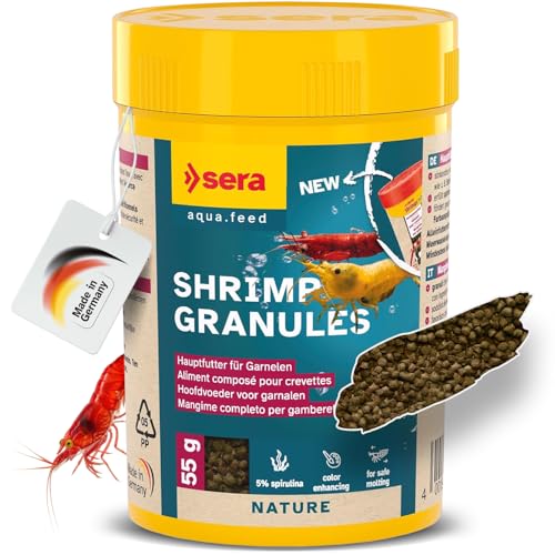 sera Shrimp Granules 100 ml (55 g) | Natürliches Garnelenfutter mit Spirulina & Erlenzapfen für Süß- & Salzwasser Aquarien | Fördert Gesundheit, Farbenpracht & Abwehrkräfte | Ohne Farbstoffe