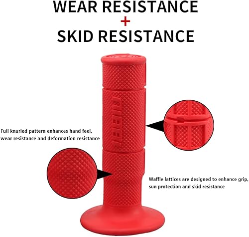 Miniatura 3 de NIBBI Empuñaduras de mano para motocicleta, 78 pulgadas, 0.866in, 0.945in, agarre universal para manubrio de motocicleta, acelerador giratorio ATV,