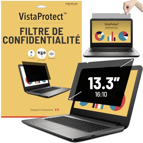 Film de Protection 2-en-1 VistaProtect Confidentialité pour Écran Laptop 13.3 Pouces