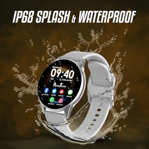 Image of PunnkFunnk EVO Vista Smartwatch, 1.3 inch HD Display Bluetooth Calling, Fitness & Sleep Tracker, 100+ Sports Modes, IP67 Waterproof Compatible with Android & iOS(Silver)