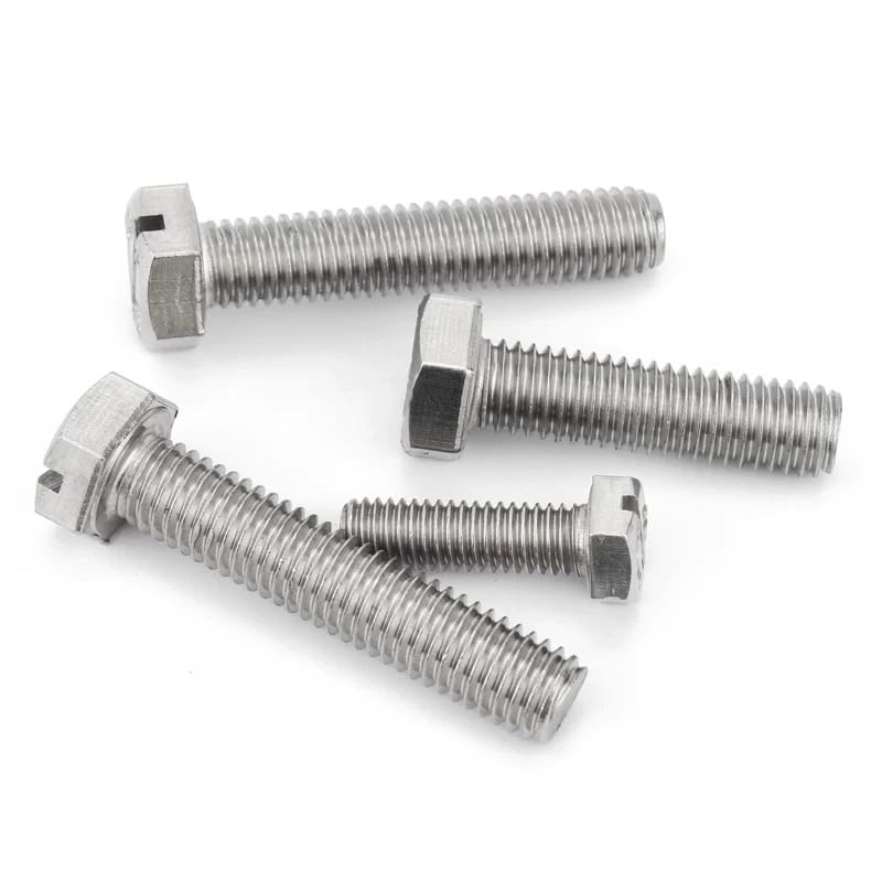 SS304 Stainless Steel Hexagon Bolts with Slot On Head M4 M5 M6 M8 M10 (100,M6 x 16mm)