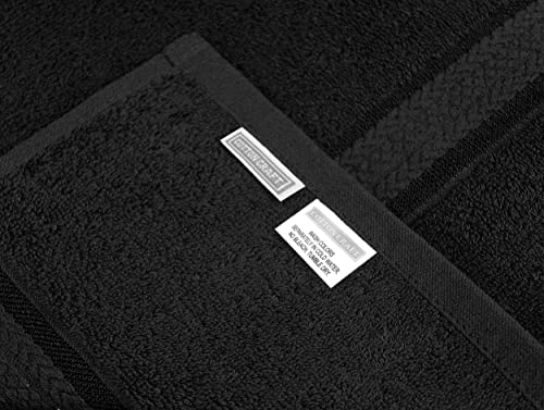 Cotton Craft Ultra Soft Bath Sheets - 2 Pack - 35 X 70 - Absorbent Quick Dry Everyday Luxury Hotel Bathroom Spa Gym Shower Beach Pool Travel Dorm - 100% Ringspun Cotton - 580 Gsm - Easy Care - Black #TOP5