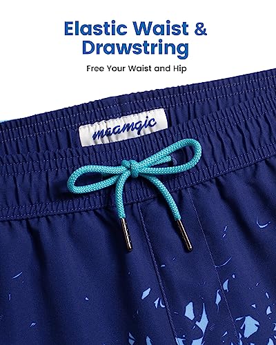 Image of maamgic 5inch Mens Swim Trunks with Compression Liner 2-in-1 Swimming Shorts Stretch Quick Dry with Zipper Pockets