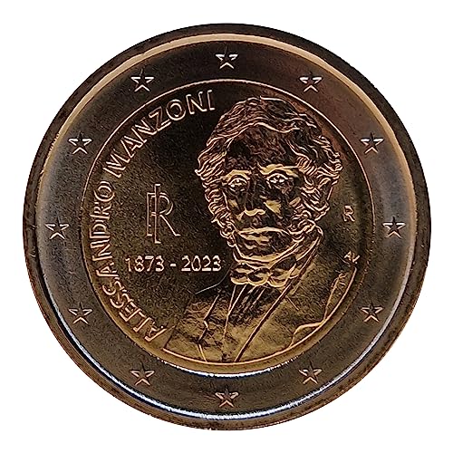 Banconota da 0 Euro 2 Euro Moneta Italia 2023 Manzoni Moneta commemorativa € IT0RCO596
