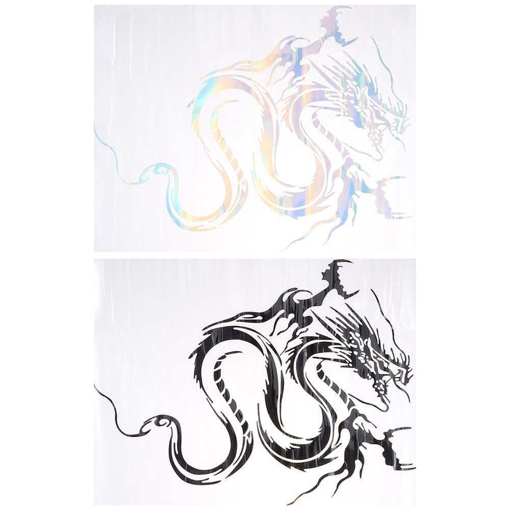 2PCS Dragon Graphic Car Hood Sticker PET Dragon Shape Car Side Door Rear Window Decals 19.6x14inch Self-Adhesive Graphics Decals Decorations Auto Exterior Decoration for Car,Truck, SUV