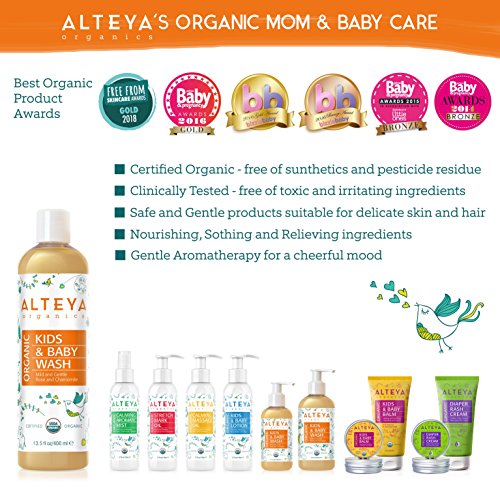 Alteya Organics Kids & Baby Wash Usda Certified Organic Baby Care, 13.5 Fl Oz/400 Ml Mild And Gentle Cleanser And Shampoo #TOP4