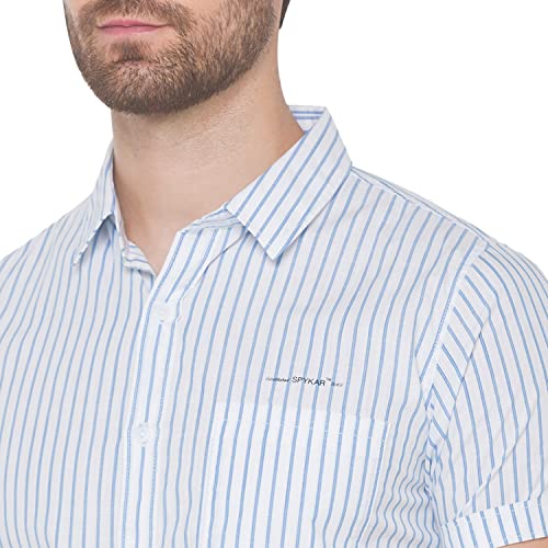 Image of Spykar Men's Cotton Slim Casual Shirts (Sky Blue) (4XL) (MSH-01BB-282)