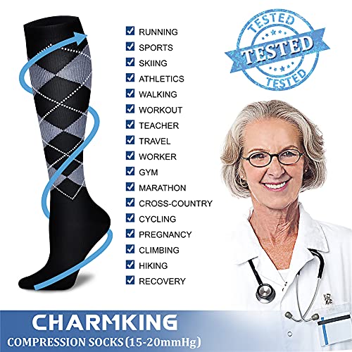 Image of Copper Compression Socks (3 Pairs), 15-20 mmhg is BEST Athletic & Medical for Men & Women, Running, Flight, Travel, Nurses - Boost Performance, Blood Circulation & Recovery