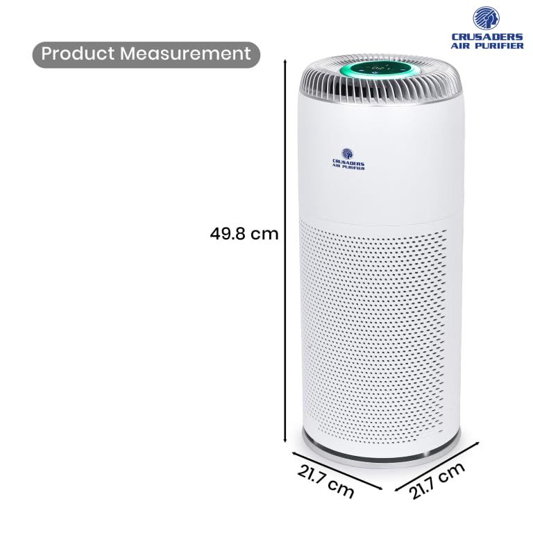 Image of Crusaders XJ-3500H Smart Air Purifier for Home & Office | HEPA, Plasmacluster, PM2.5 Indicator, Auto Mode, Deodorizing Filter, Touch Panel | 6-Stage Filtration for Medium Rooms
