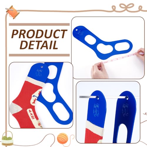 Image of BENECREAT 2Pcs Acrylic Sock Blockers, Blue Knitting Sock Ruler Stocking Blockers Socking Stretchers for Knitting & Crochet Stocking Knitters, 3mm Thick