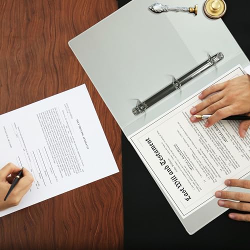 Fichário legal PRT View de 35,5 x 21,6 cm, branco, 2,5 polegadas, anel ADV D, montagem traseira