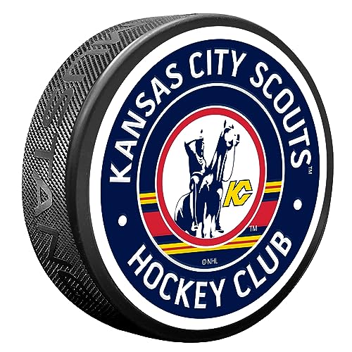 Kansas City Scouts Vintage Stripe Puck