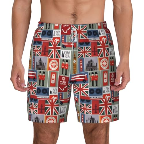 Short de bain homme imprimé Angleterre respirant pour vos vacances
