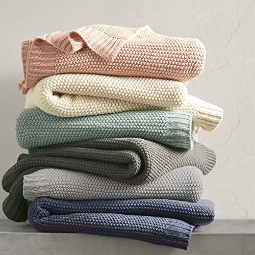 Image of INK+IVY Bree Knit Throw Blanket for Bed, Sofa, and Couch, Lightweight, Breathable, Soft & Cozy Summer Blanket, Throw (50 in x 60 in), Coral