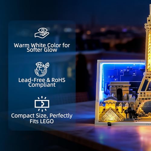 Image of YEABRICKS LED Light for Lego-21064 Lego Architecture Paris - City of Love Building Blocks Model (Building Set NOT Included)