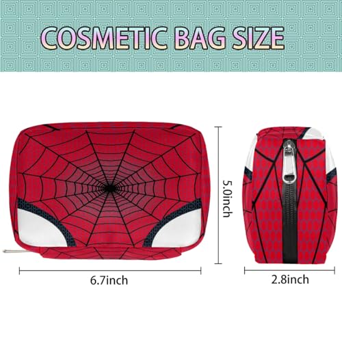 Kids Toiletry Bag for Boys, Cute Small Red Spider Web Wash Bag for Little Young Boys Waterproof Cosmetic Weekender Bag Toddler Traveling Toiletries2