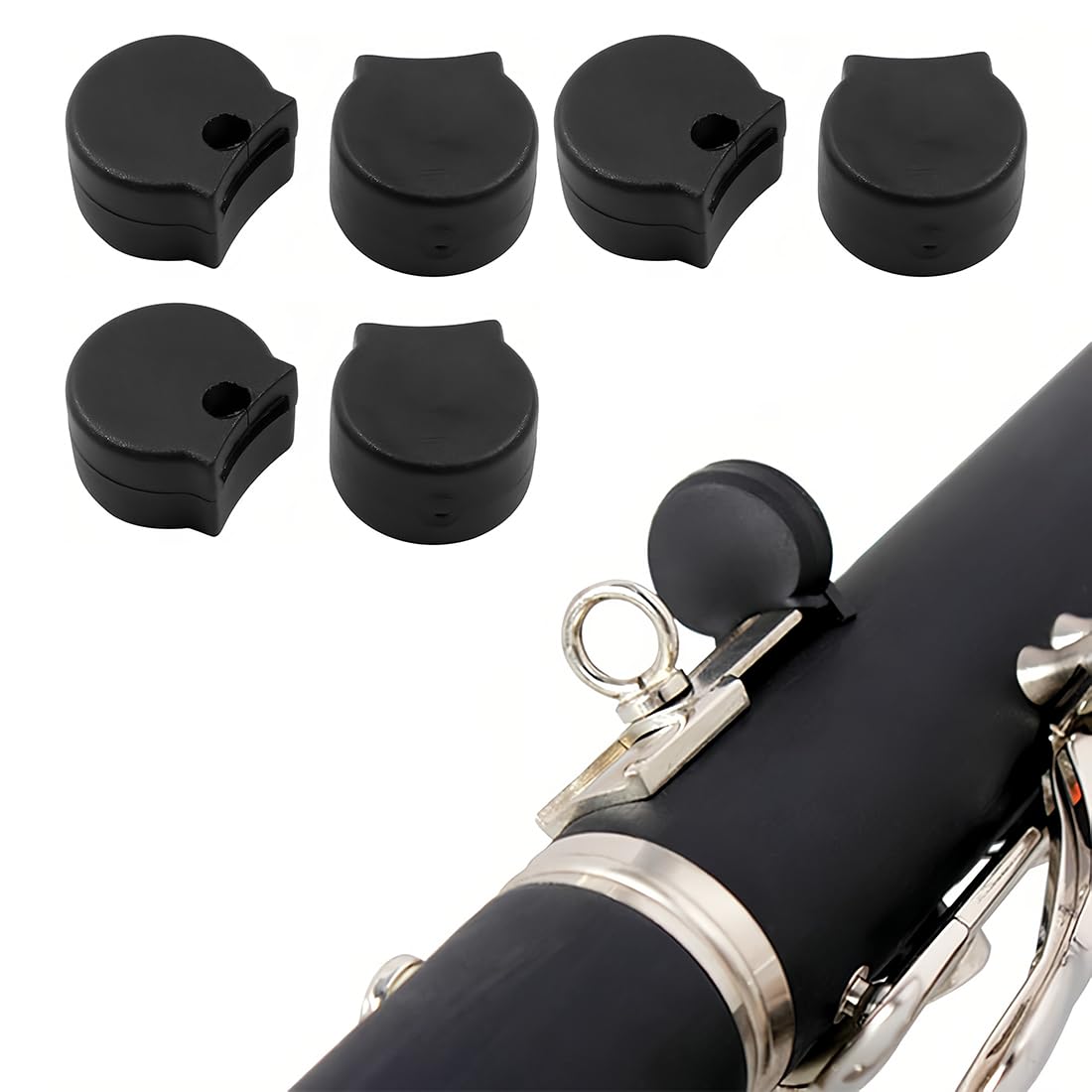 ZKGYUS 6 klarinette gummi,Klarinette Finger Rest Sleeve Schwarz Wind Finger Rest Hand Rest Sleeve Klarinette Finger Drag Sleeve Hand Rest Musikinstrument Zubehör
